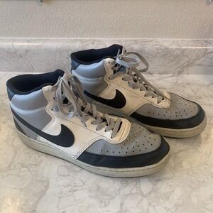 Nike Court Vision Mid Men's 11.5 Black White Gray Shoes Sneakers